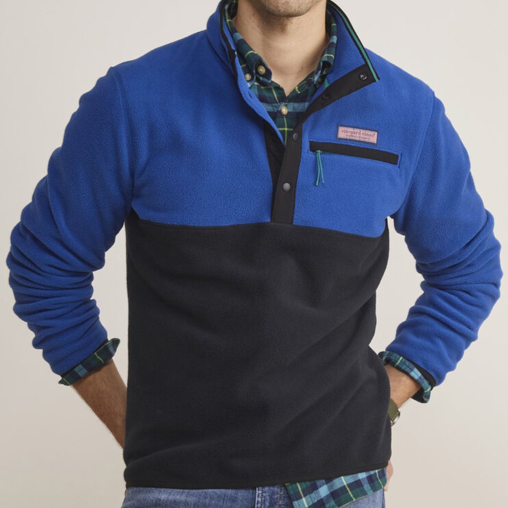 Vv Colorblock Harbor Fleece Quarter-Snap